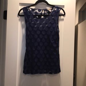 Banana Republic navy detailed sleeveless blouse